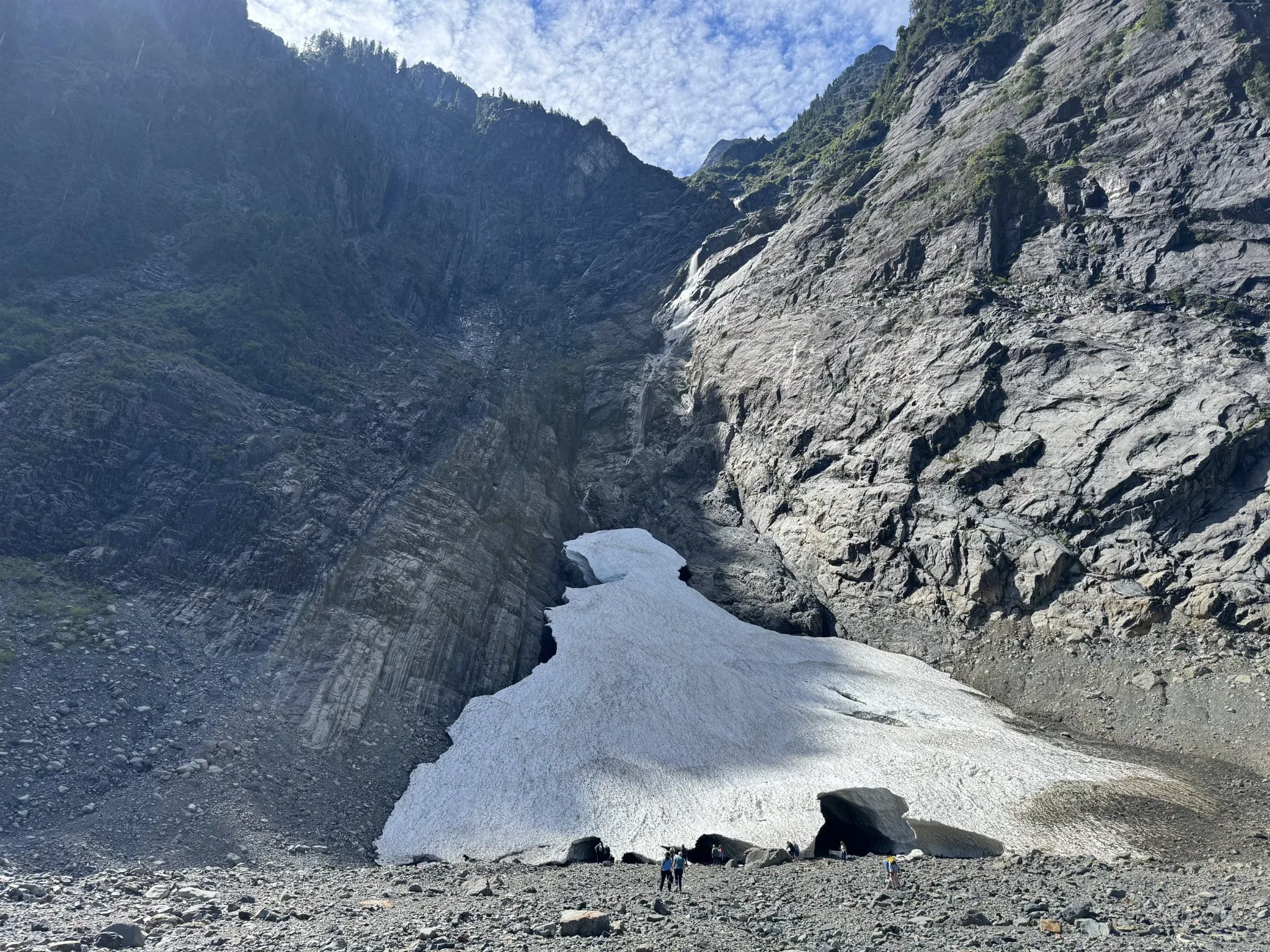 A view of the ice caves from a distance