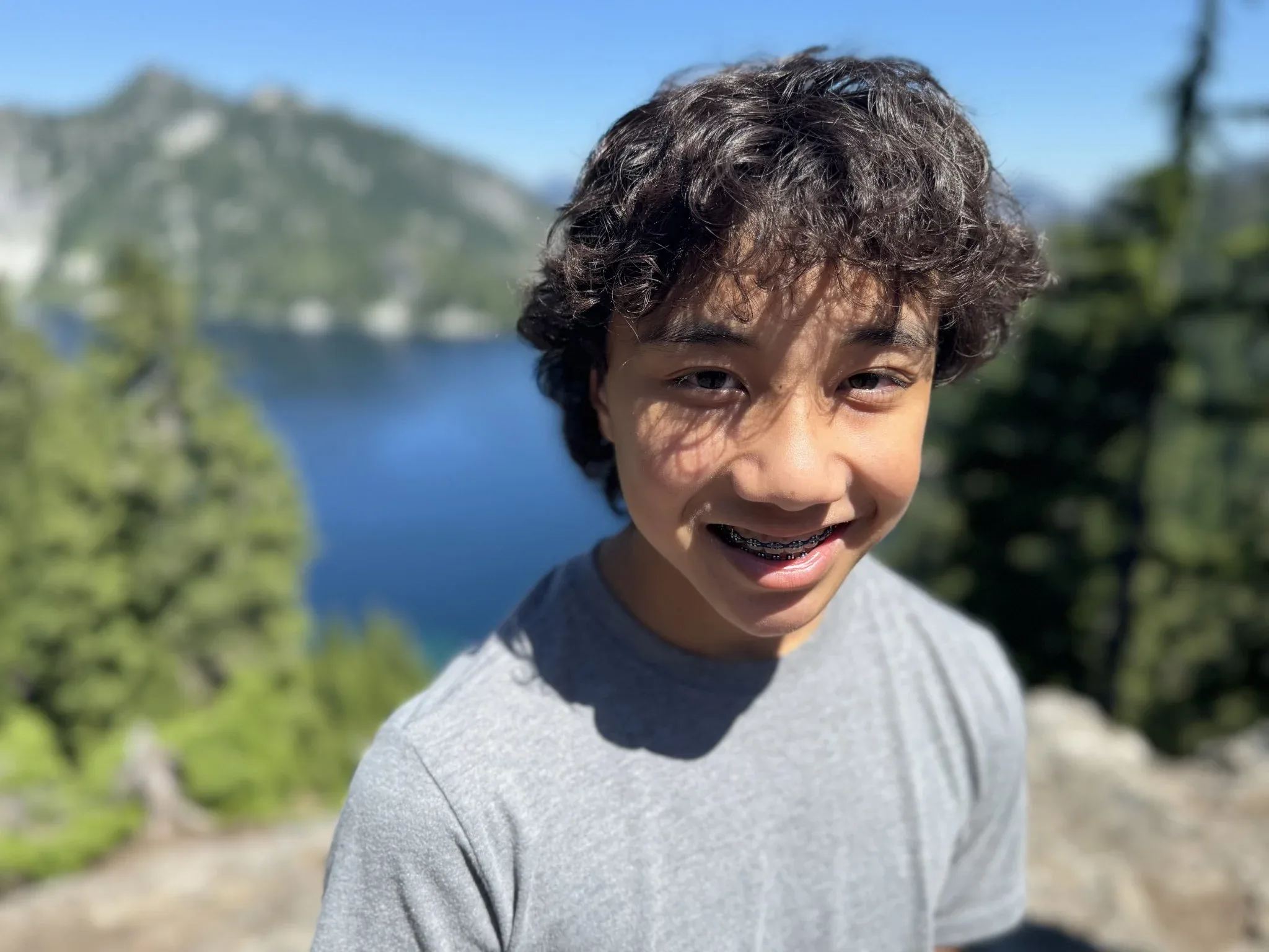 Portrait of my grandson above Snow Lake.